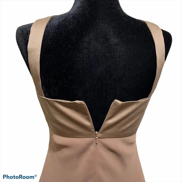 NWT David’s Bridals Tan/ Latte Gown Braids-maid - Picture 7 of 11